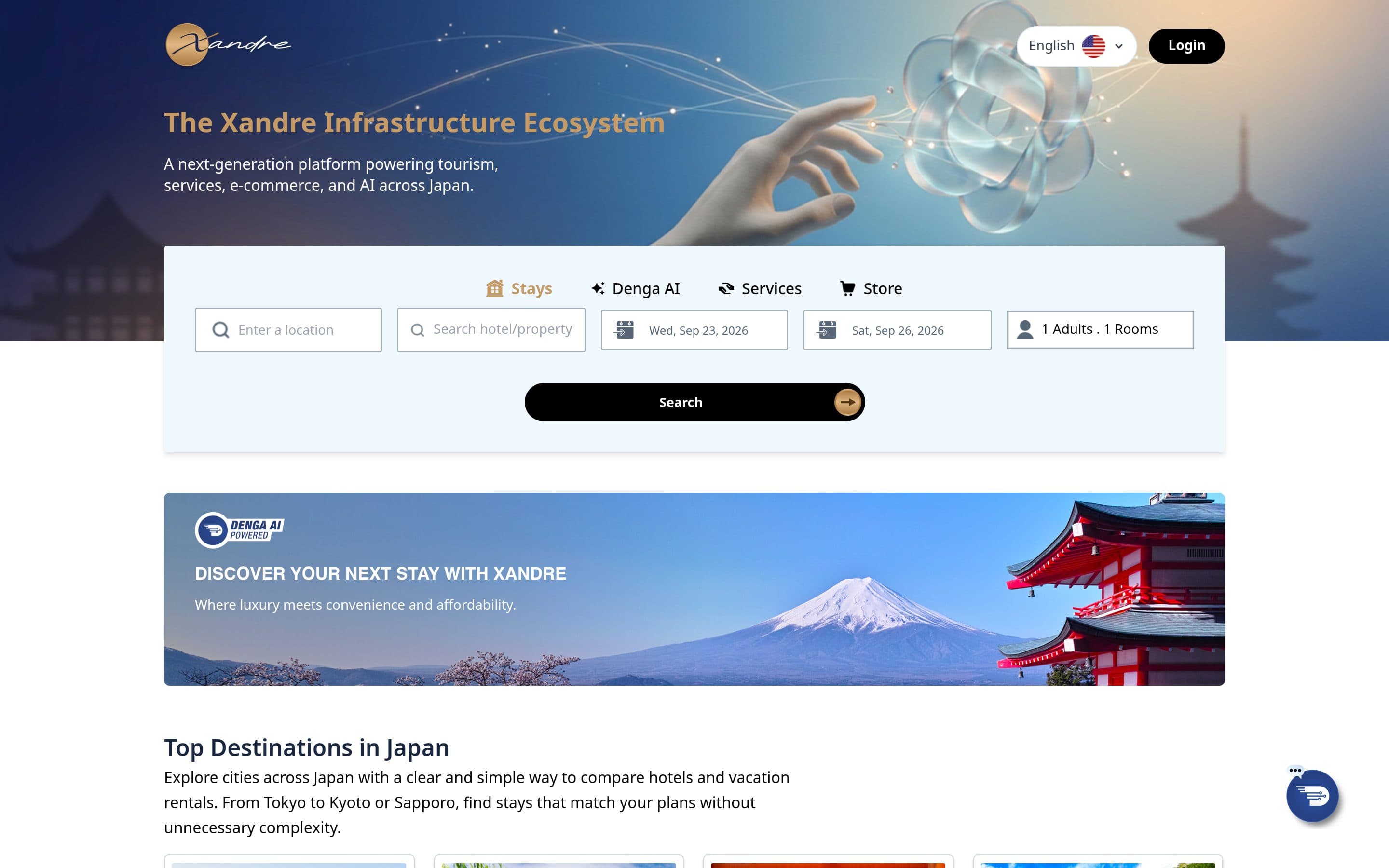 Xandre website preview